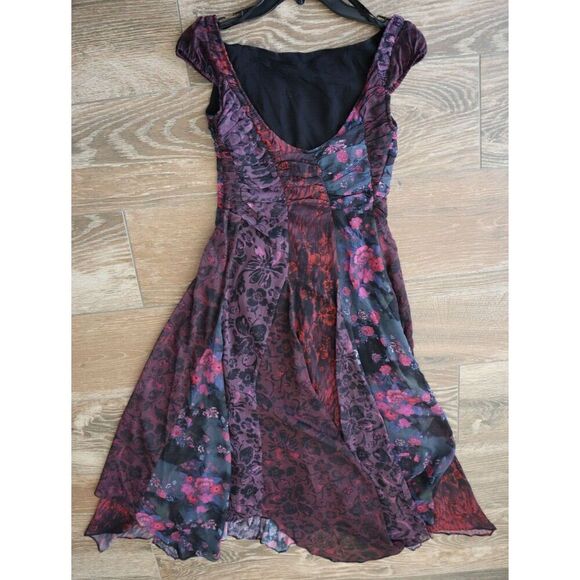 Free People OB1857968 Women's Sz 0 Black Combo Heart To Heart Midi Dress - Picture 7 of 9
